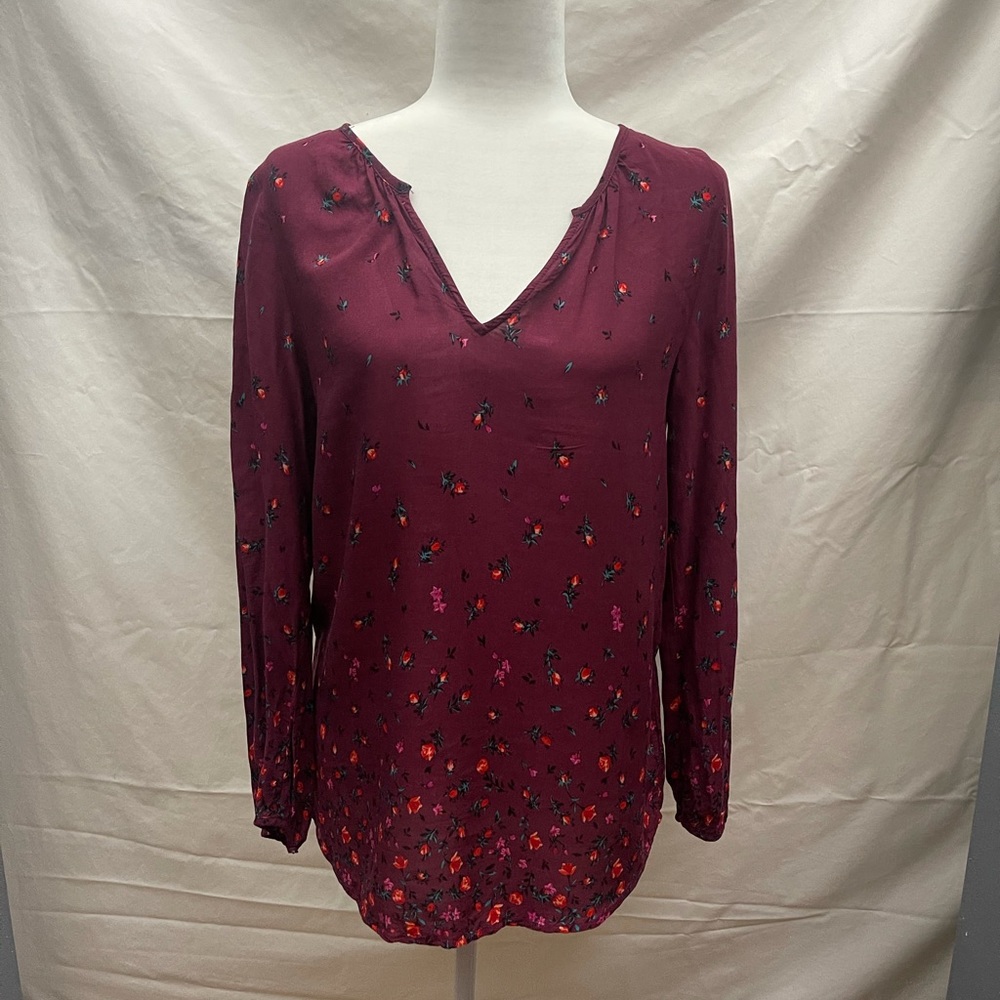 Old Navy Maroon Floral Tunic medium Boho